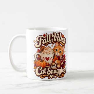 Café Taza de gato otoñal acogedor con vibraciones de ot