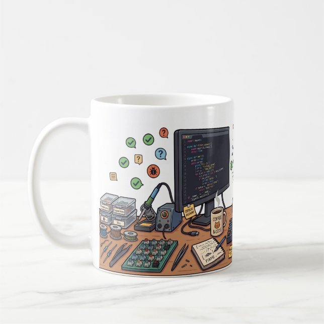 Café Taza de gato programador cazador de errores (Izquierda)
