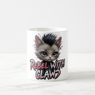 Café Taza de gato punk rock con garras 'Rebelde con Gar