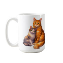 Taza de gatos calicó y atigrados
