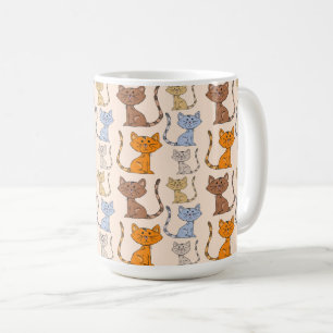 Café Taza de gatos coloridos lindos