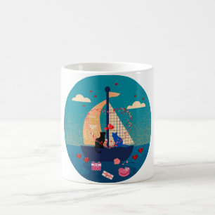 Café Taza de gatos enamorados