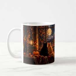 Café Taza de gatos góticos de otoño – Arte acogedor de