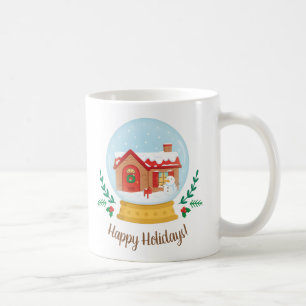 Café Taza de Globo de Nieve de Navidad de Casa de Campo