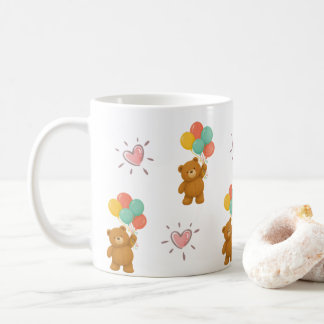 Café Taza de globo de osito de peluche lindo