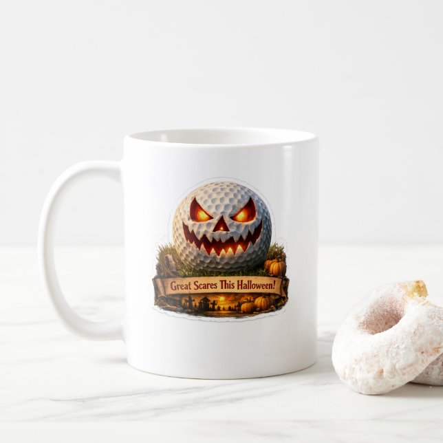 Café taza de golf de Halloween (Con donut)