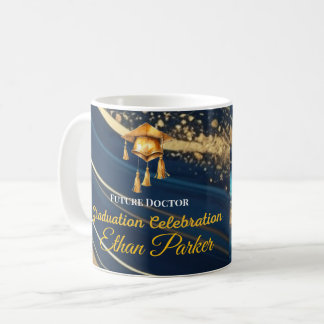 Café Taza de graduación elegante de foto en azul marino