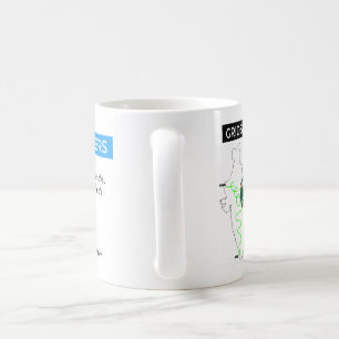 Café Taza de GRIDSKIPPERS con el mapa y los