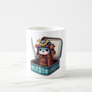 Café Taza de guerrero samurái de sardina retro