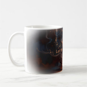 Café 🔥 Taza de guitarra en llamas: Deja que la música