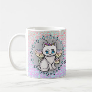 Café Taza de Hada Gato Blanco