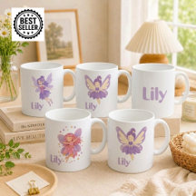 taza de hada personalizada para niñas