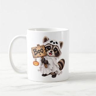 Café Taza de Halloween BOO con fantasma de mapache lind
