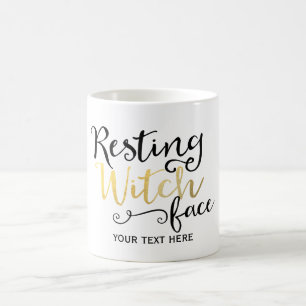 Café Taza de Halloween Cara de Bruja en Reposo