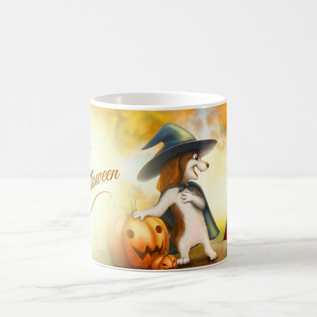 Café Taza de Halloween con animales lindos (Centro)