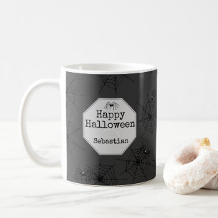 Café Taza de Halloween de Araña Espeluznante Negra