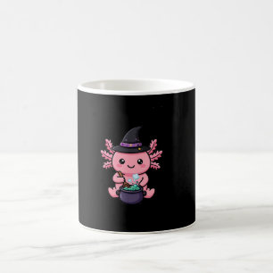 Café Taza de Halloween de bruja linda ajolote