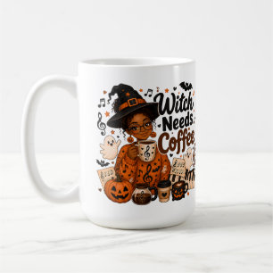 Café Taza de Halloween de bruja profesora de música nec