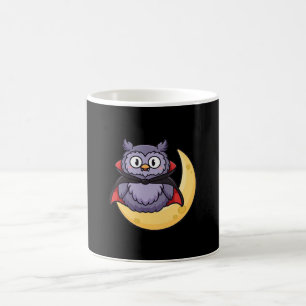 Café Taza de Halloween de búho vampiro lindo