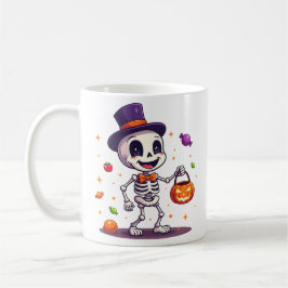 Café Taza de Halloween de esqueleto lindo con dulces