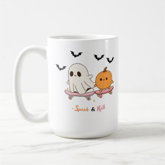Café Taza de Halloween de patinaje de fantasma y calaba