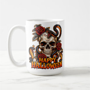 Café Taza de Halloween de Serpiente de Cráneo Gótico –