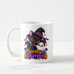 Café Taza de Halloween espeluznante y perfecta gato neg