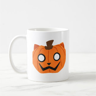 Café Taza de Halloween Jack-O-Lantern de gato y calabaz