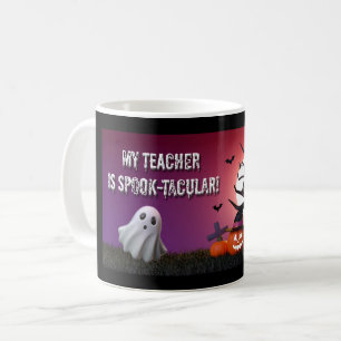 Café Taza de Halloween "¡Mi maestro es espeluznante!"