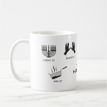 Taza de Hannuká - Bendícela, Enciéndela, Hazlo