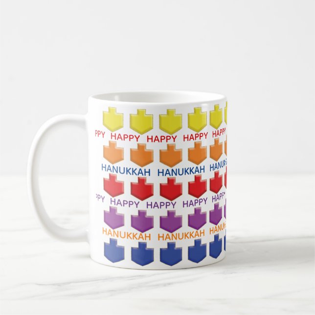 Café Taza de Hanukkah "Dreidels 3D" (Izquierda)