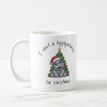 Taza de hipopótamo bebé de Navidad