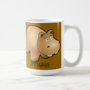 Café Taza de hipopótamo personalizada para niños