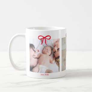 Café Taza de hitos bebé de 3 años con lazos rojos simpl