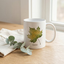 Taza de hoja de acuarela de otoño agradecida perso