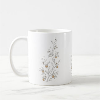 Café Taza de Hojas y Frutas
