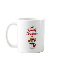 Taza de hombre de nieve de Navidad Howdy - 11oz
