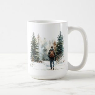 Café Taza de hombre haciendo senderismo