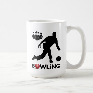 Café Taza de hombre jugando bolos