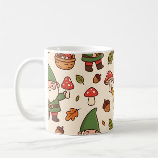 Café Taza de hongo de gnomo de jardín - Patrón acogedor