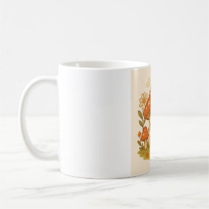 Café taza de hongos Cottagecore