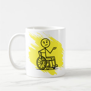 Café Taza de humor de silla de ruedas con garantía de f