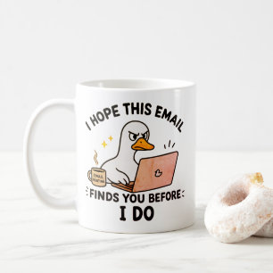 Café Taza de humor de trabajo con un pato