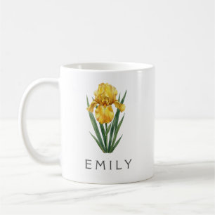 Café Taza de ilustración botánica - Iris