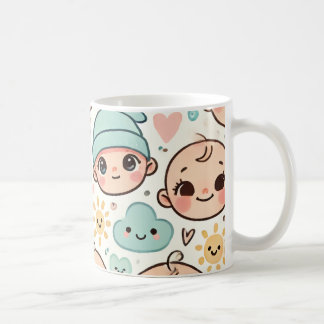 Café Taza de ilustracion de cara de bebé