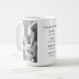 Café Taza de información de bebé personalizada