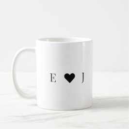 Café Taza de iniciales de pareja personalizada | Inicia