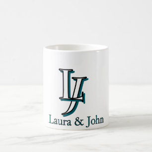 Café Taza De Iniciales De Pareja Personalizada Regalo D