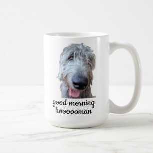 Café Taza de Irish Wolfhound – Buenos días Hoooooman