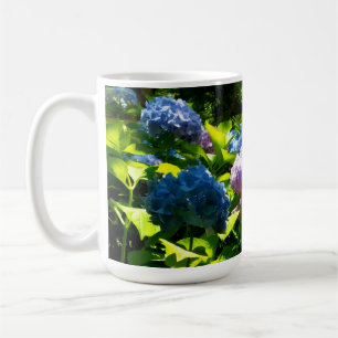Café Taza de jardín de flores de hortensia
